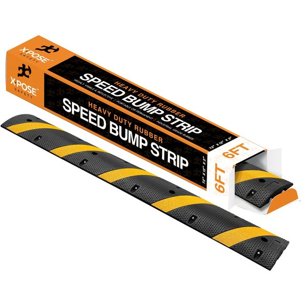Xpose Safety Speed Bump, Rubber, 2" H, 72" L, 12" W RSH-6-X